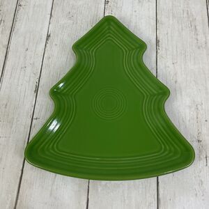 Fiestaware Fiesta Homer Laughlin Green Christmas Tree Shaped Plate HLC USA